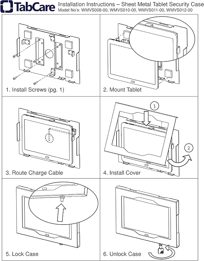 TABcare Locking Anti-Theft Metal Case for Samsung Galaxy TAB 8" 8.4" Tablet for Kiosk, POS, Store, Show Display, Time Clock (TAB A 8.0 2018 SM-T387, Black)