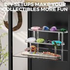 Acrylic Riser Display Shelf for 𝐚𝐦𝐢𝐢𝐛𝐨 Funko-POP Figures, Floating Shelves Display Ledge for Organizer and Decoration, Collectibles Display Stands Showcase, Glowing at night