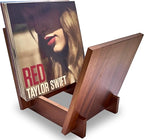 Honygebia Wooden Vinyl Record Holder - Wood Record Album Holder, V-Shaped Vinyl Record Storage Racks, Album Holders for Vinyl Records, Shelf for Storing Collection of 40 Premium LPs (Solid Sapele)