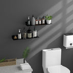 24 Inches Acrylic Wall Shelves 2 Pack, Floating Shelf for Wall Mounting, Acrylic Display Ledges for Funko Pop Figures, Home Décor, Living Room, Gaming Room, Plants(24 inch, Black)