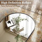 Arched Full Length Mirror 78"x35" - Floor Standing Body Mirror with Aluminum Frame,Leaning Hanging for Bedroom Cloakroom Living Room Black