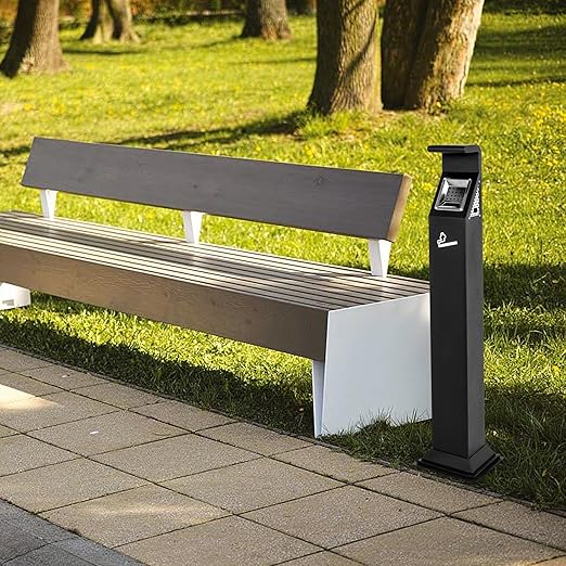AIWFL Commercial Trash Can with Removable Inner Barrel, 3 Openings, All-Metal Construction, Standing Trash Bin for Outside Sidewalks Roadside Hotel Scenic Area