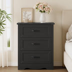 3-Drawer Dresser for Bedroom, Small Wooden Chest of Drawers with Metal Handles, Narrow Storage Cabinet with Anti-Tipping Design, Sturdy Dresser Organizer for Closet, Living Room, Entryway