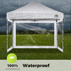 Instant Canopy Sidewalls for 10x10 Pop Up Canopy Tent, 300D Waterproof Material for Outdoor Events, Vendor Booths, and Privacy (Sidewalls Only, Canopy Not Included) (White, 10x10ft-clear Window)
