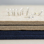 Bulletin Board, 35 x 17 1/2 inches Felt Board - Decorative Pin Board, Cork Board Alternative for Wall, Foldable Self-Adhesive Vision Board Prayer Board with 20 Pushpins Dark Blue