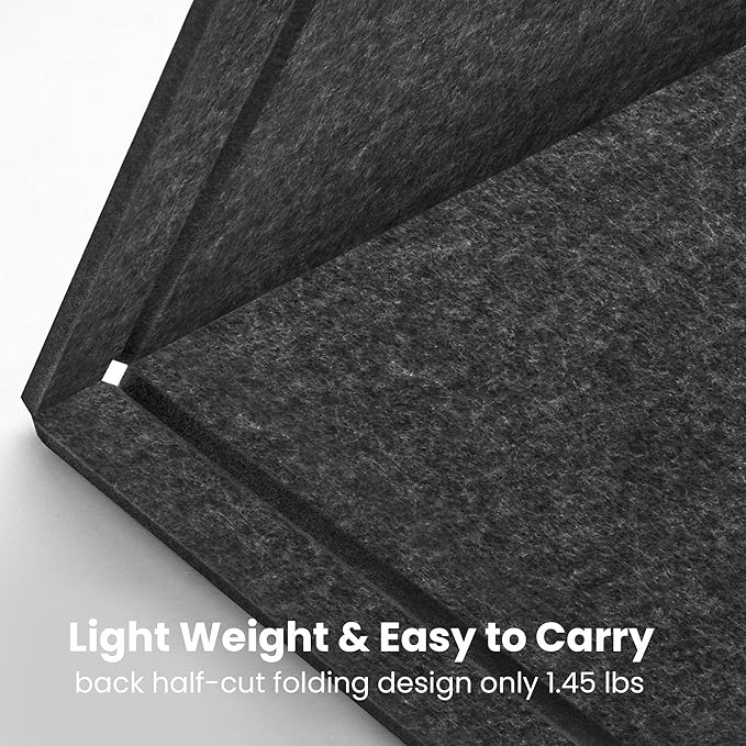 Bulletin Board, 36 x 24 inches Felt Board - Decorative Pin Board, Cork Board Alternative for Wall, 3' x 2' Foldable Self-Adhesive Vision Board Prayer Board with 20 Pushpins - Dark Gray