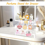 Acrylic Display Riser Stand, 4 Tier Cupcake Tower Stand, Clear Display Rack for Perfume,Figures,Spice, Tiered Spice Rack Organizer