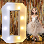 Pooqla 3FT Marquee Light Up Letters, LED Big Mosaic Marquee Letters 3 Feet, Giant LED Sign for Balloons Birthday Anniversary Wedding Party Decoration, Cool White and Warm White Letter O