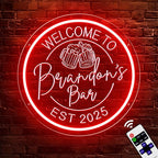 Custom Neon Bar Signs for Home Bar, Handmade Dimmable Personalized Bar Signs, Durable Neon Beer Signs for Man Cave, Bar Led Light Up Sign For Men Dad Gift Business