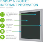 Ghent 36"x30" 1-Door Outdoor Enclosed Vinyl Bulletin Board, Shatter Resistant, with Lock, Satin Aluminum Frame - Ebony (PA13630VX-183), Made in the USA