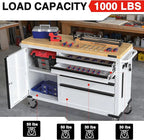 WORKPRO 52" x 20" 5-Drawer & 1-Door Rolling Tool Chest, Heavy Duty Tool Chest with Wheels, Power Strip, Locking System, Rolling Cabinet for Garage, Home & Kitchen, 1000 lbs Capacity