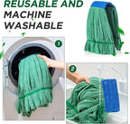 Hushee 40 Pack Large Microfiber Tube Mop Heads 18 oz Heavy Duty Commercial Industrial Wet Mop Head Refill Reusable Machine Washable Looped End Mopheads for Hardwood, Tile, Laminate Floors (Green)