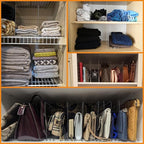 Yieach Clear Acrylic Shelf Dividers for Closet Organization,16Pack Adjustable Bags,Clutch,Purse Organizer and Storage,Handbag Organizer for Closets,Purse Divider,8.8″ Tall Sweater,Tshirt,Towel Divider