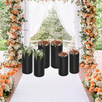 Eapmic Pedestal Stands for Party, Cake Pedestal Stand, Dessert Table Display Plinth Pillars, Sculpture Display Column Decoration Cube for Wedding Birthday (Black, Cylinder-6Pcs(27.56"+26"+23.62"))