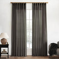 XTMYI Brown Curtains 84 Inch Length 2 Panels Set for Living Room,Linen Semi Sheer Light Filtering Rustic Farmhouse Curtains Drapes 84 Inches Long