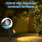 HIBOITEC 12W Spot Lights Outdoor 120V Landscape Lighting Waterproof Spotlight with 4.9ft 3-Plug LED Plug in Landscape Lights for Yard Gardern Decorations 2900K 1Pack