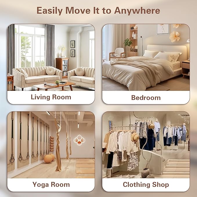 ANYHI Full Length Mirror with Wheels, 360° Swivel Full Body Rolling Mirror, 39.7"*69.5" Sturdy Standing Floor Mirror for Home Gym, Bedroom, Yoga & Dance Studio