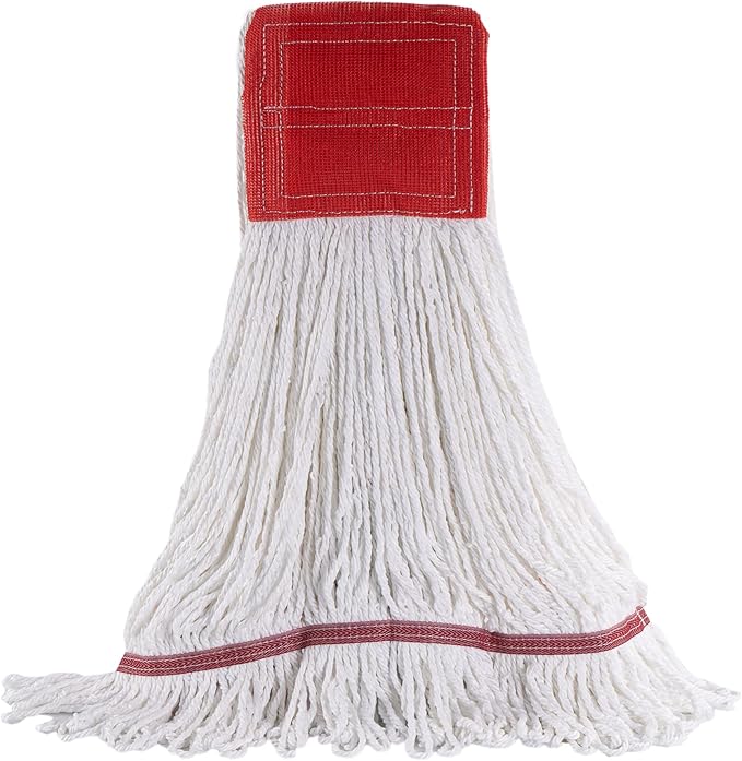 Matthew Cleaning Microfiber String Mop Heavy Duty Commercial Wet Mop Head Replacement,Excellent Absorbency,Premium Launderability,Reusable for Home,Commercial and Industrial Use(White,12Pack)