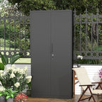 Metal Garage Storage Cabinets,Locking Garage Cabinets with 2 Door and 4 Adjustable Shelves,Steel Tall Cabinet for Home Office,Warehouse,School,Black