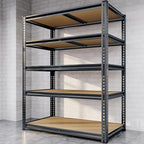 72"H Storage Shelves heavy duty, 2000LBS Garage Shelving, 5 Tier Metal Shelving Unit Adjustable Garage Shelves Rack Shelf for Storage Warehouse Pantry Closet,35.6" W × 16" D × 72" H, Black, 2PCS