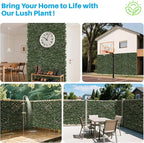 Patio Paradise 39"x335"-1Pc Faux Ivy Fence Privacy Screen Artificial Greenery Wall Backdrop,Fake Grass Wall Panels for Outside Apartment Balcony,Vine Leaf Decor for Outdoor Patio Chain Link