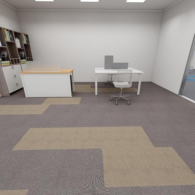 16-Pack 20"x20" Carpet Tiles, Non-Adhesive Soft Padded Floor Squares with Seamless Look for Home, Office, Indoor & Outdoor Use (43 Sq Ft) (J7)