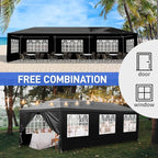 10x30 FT Party Tent, Outdoor Wedding Tents for Parties, Canopy Event Tent with 8 Removable Sidewalls, Waterproof Gazebo Shelter for Birthday Parties, Weddings, BBQs & Events (10X30FT-8Sides Black)