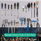 G.CORE 12 Pack Pegboard Tool Utility Hooks, 1/4" Heavy Duty Metal Peg Board Hooks for Hanging Tools, Wall Organizers and Storage Pegboard Accessories for Garage Workbench Workshop Craft Room Office