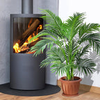KOL 4ft Artificial Areca Palm Tree Plant, 47in Fake Cane Palm Silk Tree Indoor Outdoor, Dypsis Lutescens, Realistic Faux Silk Plants for Office Home Garden Decoration, Lifelike Modern Decor