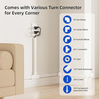 Delamu Large 236in Cord Hider, Cord Covers for 3-4 Wires on Wall, Premium TV Cable Hider, Paintable Wire Hiders Wire Covers for Cords on Wall, Easier Setup Cable Cover Raceway, W1.18 × H0.63in, White