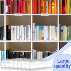 Yexiya 150 Pieces 3 x 1 Inch Label Holder Self Adhesive Clear Plastic Shelf Tag Sticking Price Label Holders with Paper Inserts Bulk for Supermarket School Library Bookshelves Mailbox Storage Bins