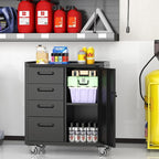 Mobile Tool Storage Cabinet with Wheels,Heavy Duty Rolling Tool Cabinets for Garage,Metal Storage Cabinets with 4 Drawer and 1 Locking Doors,Assembly Required