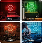 Personalized Garage Neon Sign, Custom 3D Engraved Name Garage LED Sign with Remote Control, Customized Mechanic Garage Sign for Autoshop, Workshop, Man Cave, Gift for Dad Men
