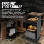 Peaceful Classics Potato Storage Wood Box, Wooden Bread Bins, Decorative and Onion Bin, Bin w/Grocery Section, Vegetable w/Lid for Kitchen Pantry, Black, KS302B