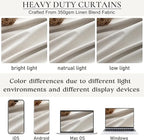 Birch Total Blackout Curtains 96 Inches Long for Bedroom 8 Foot Tall Heavy Thermal Rustic Country Curtains for Living Room Track System Window Treatments Beige Linen Burlap (50Wx96L 2 Panels)