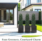 THE BLOOM TIMES 5ft Topiary Trees Artificial Outdoor Set of 2, UV Resistant Faux Cedar Pine Cypress Bushes & Shrubs, Fake Plants for Front Porch Outside Planter Patio Christmas Decor 5 Foot Tall