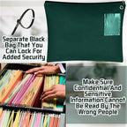 2 Pcs Interoffice Mailer Canvas Transit Sack Zipper Bag 18" x 14" Large Zipper Pouch with Grommet Interoffice Mail Bag (Green)