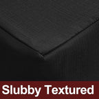 HolidayIdeas 2 Pack Fitted Table Covers Rectangle - 48 x 24 Inch - Black Linen Textured Tablecloths for 4 Foot Tables, Fabric Tableclothes for Party, Wedding, Trade Show