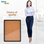26"x20" Enclosed Cork Bulletin Board Tamper-Proof Dispaly Case,Aluminium Frame,Shatter Resistant Lockable Bulletin Board with Clear Acrylic Door for School,Office,Mall,Community,Hospital