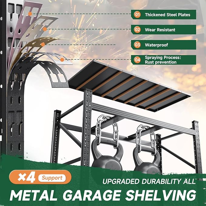 Letaya 6000LBS Storage Shelves Heavy Duty,79" W Garage Shelving Units, 4 Tier Adjustable Utility Rack Shelf,Large Metal Industrial Shelves,for Shop,Warehouse,Basement (79" W x 24" D x 79" H)