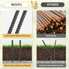 Rebar Stakes 48 inches 16-Pack Concrete Form Stakes Straight 3/8" Diameter Rebar Ground Metal Stakes for Landscaping, Securing Fence, Garden Plants Support, Survey Markers and Securing Trees