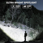 Spotlight Rechargeable, 99,000 Lumens Super Bright Handheld Flashlight, Outdoor Led Spot Light with Cob Light and Solar Panels for Boating Camping Home