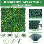 8pcs 20''x20'' Grass Wall Panels, Artificial Hedge Panels Greenery Wall, UV Protected Faux Grass Backdrop Privacy Fence Screen, Greenery Wall for Outdoor Indoor Garden Birthday Wedding Decor