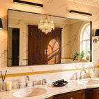60"x30" Black Framed Bathroom Mirror, Large Rectangular Vanity Mirror, Aluminum Metal Frame, Wall Farmhouse Modern Wall-Mounted Mirrors for Bathroom, Bedroom, Living Room, Over Sink