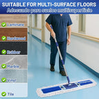 36" Commercial Dust Mop: Dry Dust Broom for Hardwood Floors Cleaning - 2 Reausable Mop Pads 59" Long Handle Heavy Duty Frame - Professional Cleaning Supplies for Hotel Warehouse School Janitor