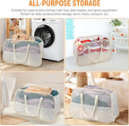 Collapsible Laundry Baskets with Easy Carry Handles, 95L Clothes Hamper for Storage, Foldable Laundry Basket Tear-proof, Large Pop Up Hampers for Laundry, Bedroom, Bathroom, Dorm Beige
