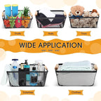Maxcheck 6 Pack 3 Size Metal Wire Baskets with Wooden Handles Black Steel Mesh Storage Dog Toys Bins Organizer Containers for Home Pet Toys Storage Cabinets Pantry Closet Kitchen Makeup Rectangle