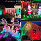 RGBW Christmas Spotlight Outdoor: 16 Color Changing Landscape Lighting with Remotes 120V Plug in Waterproof Holiday LED Spot Light for Yard Garden Tree Path House Décor, 2 Pack (RGB + Warm Light)