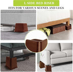 Bed Risers 1 inch, 2 inch, 3 inch, 4 inch, 6 inch, 8 inch Heavy Duty, Oversized Furniture Riser for Couch Sofa Table Chair Leg Frame Dorm, Support up to 6000 Lbs (Chocolat Brown 4 Pack, 3 inch)