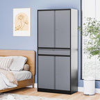 Metal Storage Cabinet with with Drawer, Garage Storage Cabinet with Locking Doors and Adjustable Shelves for Garage, Home Office,Warehouse